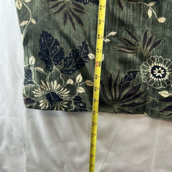 Dressbarn Dress Sz 22W Floral Tank Maxi Lagenlook Sleeveless Rayon Green - Picture 10 of 10